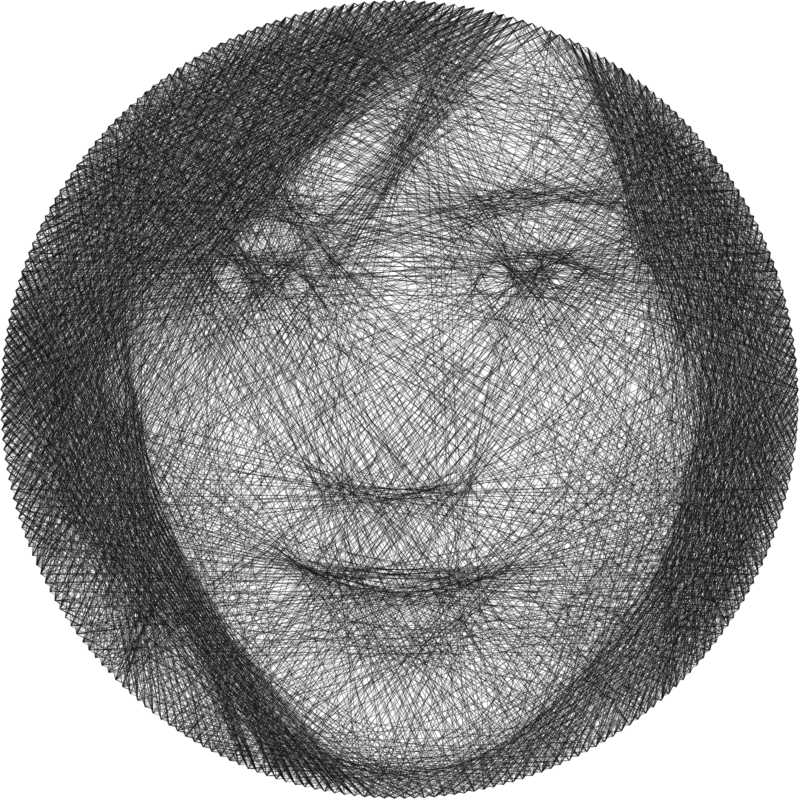Detailed Thread Art Creation - Intricate detailed string art showing advanced thread weaving techniques using String Art Generator